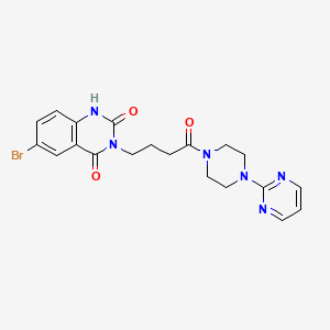 molecular formula C20H21BrN6O3 B3009942 6-bromo-3-[4-oxo-4-(4-pyrimidin-2-ylpiperazin-1-yl)butyl]-1H-quinazoline-2,4-dione CAS No. 1022606-64-9