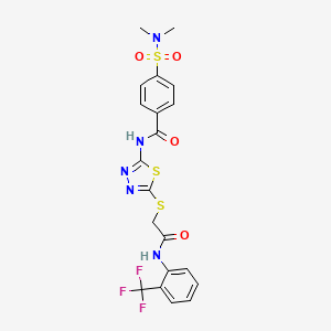 4-(dimethylsulfamoyl)-N-[5-[2-oxo-2-[2-(trifluoromethyl)anilino]ethyl]sulfanyl-1,3,4-thiadiazol-2-yl]benzamide