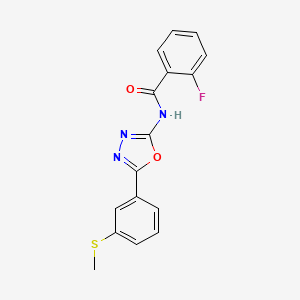 2-fluoro-N-[5-(3-methylsulfanylphenyl)-1,3,4-oxadiazol-2-yl]benzamide