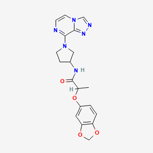 N-(1-([1,2,4]triazolo[4,3-a]pyrazin-8-yl)pyrrolidin-3-yl)-2-(benzo[d][1,3]dioxol-5-yloxy)propanamide