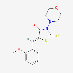 molecular formula C15H16N2O3S2 B3009952 (Z)-5-(2-methoxybenzylidene)-3-morpholino-2-thioxothiazolidin-4-one CAS No. 881817-76-1