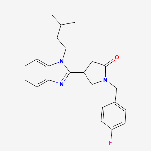 molecular formula C23H26FN3O B3009956 1-(4-fluorobenzyl)-4-(1-isopentyl-1H-benzo[d]imidazol-2-yl)pyrrolidin-2-one CAS No. 942863-68-5