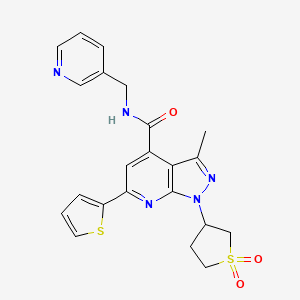 1-(1,1-dioxidotetrahydrothiophen-3-yl)-3-methyl-N-(pyridin-3-ylmethyl)-6-(thiophen-2-yl)-1H-pyrazolo[3,4-b]pyridine-4-carboxamide