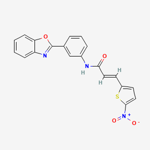 (E)-N-(3-(benzo[d]oxazol-2-yl)phenyl)-3-(5-nitrothiophen-2-yl)acrylamide
