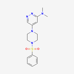 molecular formula C16H21N5O2S B3009974 N,N-dimethyl-5-(4-(phenylsulfonyl)piperazin-1-yl)pyridazin-3-amine CAS No. 1788772-67-7
