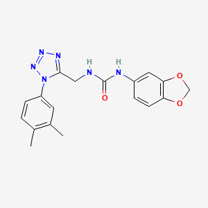 1-(benzo[d][1,3]dioxol-5-yl)-3-((1-(3,4-dimethylphenyl)-1H-tetrazol-5-yl)methyl)urea