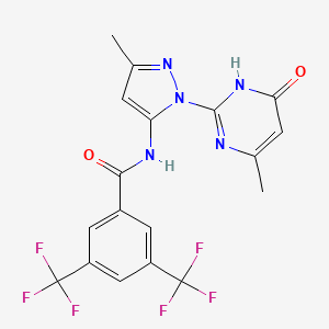 N-(3-methyl-1-(4-methyl-6-oxo-1,6-dihydropyrimidin-2-yl)-1H-pyrazol-5-yl)-3,5-bis(trifluoromethyl)benzamide