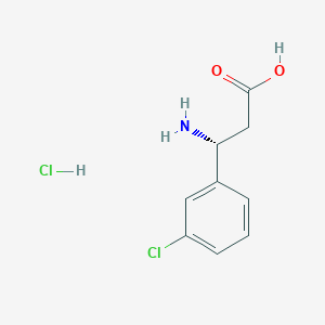 molecular formula C9H11Cl2NO2 B3009985 (3R)-3-Amino-3-(3-chlorophenyl)propanoic acid;hydrochloride CAS No. 930769-52-1