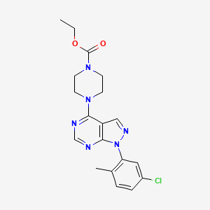 molecular formula C19H21ClN6O2 B3009989 4-(1-(5-氯-2-甲苯基)-1H-吡唑并[3,4-d]嘧啶-4-基)哌嗪-1-甲酸乙酯 CAS No. 890938-38-2