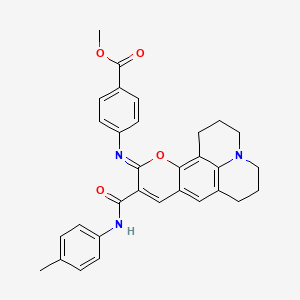 methyl 4-[((11Z)-10-{[(4-methylphenyl)amino]carbonyl}-2,3,6,7-tetrahydro-1H,5H,11H-pyrano[2,3-f]pyrido[3,2,1-ij]quinolin-11-ylidene)amino]benzoate