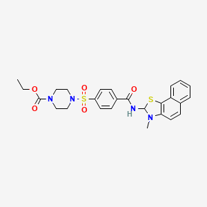 molecular formula C26H28N4O5S2 B3010004 4-[4-[(3-甲基-2H-苯并[g][1,3]苯并噻唑-2-基)氨基甲酰基]苯基]磺酰基哌嗪-1-羧酸乙酯 CAS No. 398999-60-5