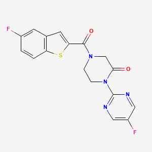 4-(5-Fluoro-1-benzothiophene-2-carbonyl)-1-(5-fluoropyrimidin-2-yl)piperazin-2-one