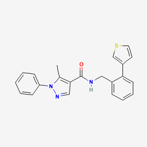 5-methyl-1-phenyl-N-(2-(thiophen-3-yl)benzyl)-1H-pyrazole-4-carboxamide