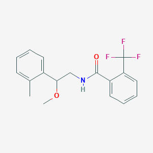molecular formula C18H18F3NO2 B3010038 N-(2-methoxy-2-(o-tolyl)ethyl)-2-(trifluoromethyl)benzamide CAS No. 1705672-27-0