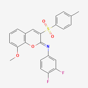 N-(3,4-difluorophenyl)-8-methoxy-3-(4-methylphenyl)sulfonylchromen-2-imine