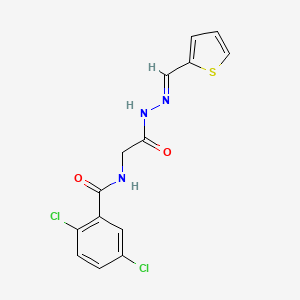 (E)-2,5-dichloro-N-(2-oxo-2-(2-(thiophen-2-ylmethylene)hydrazinyl)ethyl)benzamide