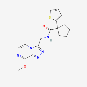 molecular formula C18H21N5O2S B3010043 N-((8-ethoxy-[1,2,4]triazolo[4,3-a]pyrazin-3-yl)methyl)-1-(thiophen-2-yl)cyclopentanecarboxamide CAS No. 2034547-31-2