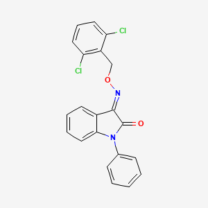 molecular formula C21H14Cl2N2O2 B3010044 (3E)-3-[(2,6-dichlorophenyl)methoxyimino]-1-phenylindol-2-one CAS No. 341964-38-3