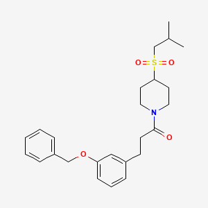 molecular formula C25H33NO4S B3010048 3-(3-(Benzyloxy)phenyl)-1-(4-(isobutylsulfonyl)piperidin-1-yl)propan-1-one CAS No. 1798029-90-9
