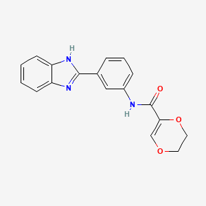 N-(3-(1H-benzo[d]imidazol-2-yl)phenyl)-5,6-dihydro-1,4-dioxine-2-carboxamide