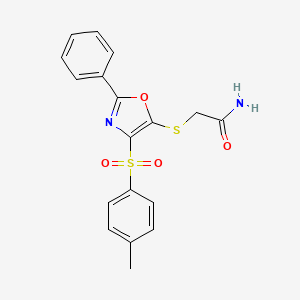 2-((2-Phenyl-4-tosyloxazol-5-yl)thio)acetamide