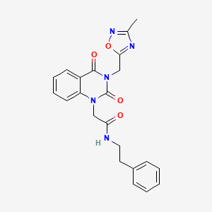 2-(3-((3-methyl-1,2,4-oxadiazol-5-yl)methyl)-2,4-dioxo-3,4-dihydroquinazolin-1(2H)-yl)-N-phenethylacetamide