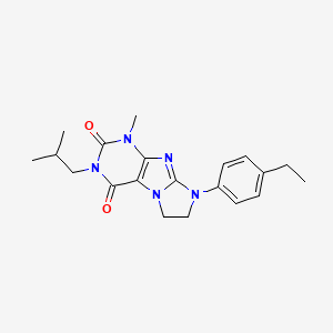 molecular formula C20H25N5O2 B3010058 6-(4-Ethylphenyl)-4-methyl-2-(2-methylpropyl)-7,8-dihydropurino[7,8-a]imidazole-1,3-dione CAS No. 872840-65-8