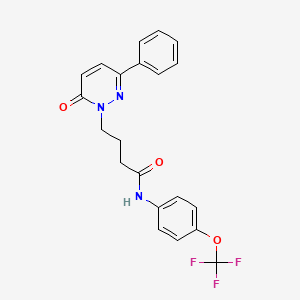 molecular formula C21H18F3N3O3 B3010074 4-(6-oxo-3-phenylpyridazin-1(6H)-yl)-N-(4-(trifluoromethoxy)phenyl)butanamide CAS No. 953181-48-1
