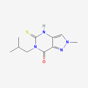 molecular formula C10H14N4OS B3010082 2-methyl-6-(2-methylpropyl)-5-thioxo-2,4,5,6-tetrahydro-7H-pyrazolo[4,3-d]pyrimidin-7-one CAS No. 1112384-03-8