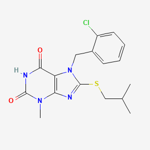 7-[(2-Chlorophenyl)methyl]-3-methyl-8-(2-methylpropylsulfanyl)purine-2,6-dione