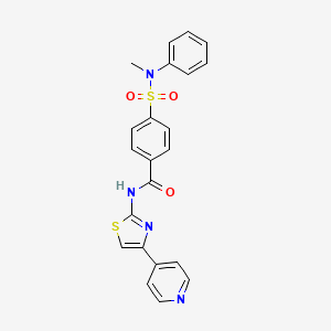 molecular formula C22H18N4O3S2 B3010087 4-(N-甲基-N-苯基磺酰基)-N-(4-(吡啶-4-基)噻唑-2-基)苯甲酰胺 CAS No. 361171-13-3