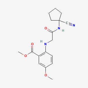 molecular formula C17H21N3O4 B3010122 Methyl 2-[[2-[(1-cyanocyclopentyl)amino]-2-oxoethyl]amino]-5-methoxybenzoate CAS No. 1241020-19-8