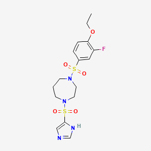1-((1H-imidazol-4-yl)sulfonyl)-4-((4-ethoxy-3-fluorophenyl)sulfonyl)-1,4-diazepane