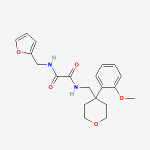 molecular formula C20H24N2O5 B3010128 N1-(furan-2-ylmethyl)-N2-((4-(2-methoxyphenyl)tetrahydro-2H-pyran-4-yl)methyl)oxalamide CAS No. 1327637-70-6