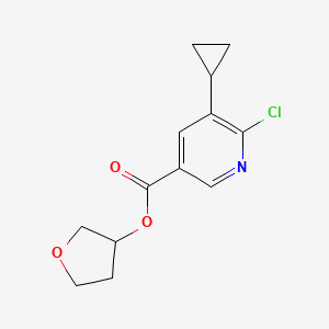 molecular formula C13H14ClNO3 B3010129 Oxolan-3-yl 6-chloro-5-cyclopropylpyridine-3-carboxylate CAS No. 1808553-26-5