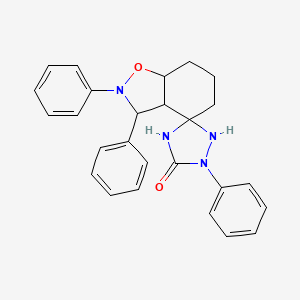 Spiro-1-(3-phenyl-4-oxo-2,3,5-thiazolo)-4-(2,3-diphenylhexahydro)-1,2-benzisoxazole