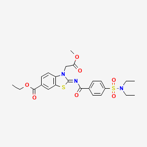 Ethyl 2-[4-(diethylsulfamoyl)benzoyl]imino-3-(2-methoxy-2-oxoethyl)-1,3-benzothiazole-6-carboxylate