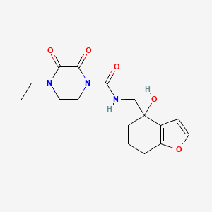 4-ethyl-N-((4-hydroxy-4,5,6,7-tetrahydrobenzofuran-4-yl)methyl)-2,3-dioxopiperazine-1-carboxamide