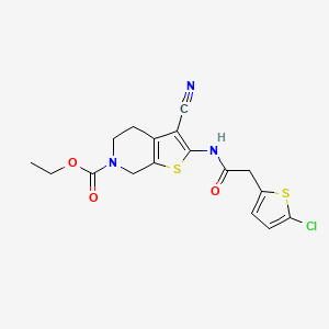 ethyl 2-(2-(5-chlorothiophen-2-yl)acetamido)-3-cyano-4,5-dihydrothieno[2,3-c]pyridine-6(7H)-carboxylate