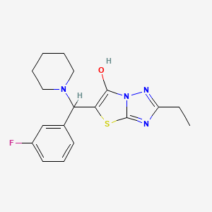 molecular formula C18H21FN4OS B3010146 2-Ethyl-5-((3-fluorophenyl)(piperidin-1-yl)methyl)thiazolo[3,2-b][1,2,4]triazol-6-ol CAS No. 898361-48-3