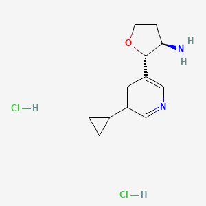 (2S,3R)-2-(5-Cyclopropylpyridin-3-yl)oxolan-3-amine;dihydrochloride