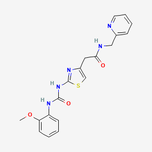 molecular formula C19H19N5O3S B3010153 2-(2-(3-(2-methoxyphenyl)ureido)thiazol-4-yl)-N-(pyridin-2-ylmethyl)acetamide CAS No. 897621-94-2
