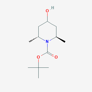 molecular formula C12H23NO3 B3010159 叔丁基(2r,6r)-rel-4-羟基-2,6-二甲基哌啶-1-羧酸酯 CAS No. 146337-39-5