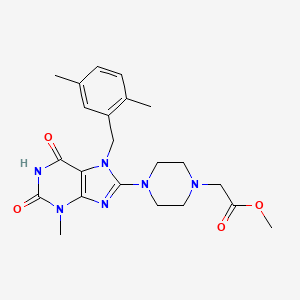methyl 2-(4-(7-(2,5-dimethylbenzyl)-3-methyl-2,6-dioxo-2,3,6,7-tetrahydro-1H-purin-8-yl)piperazin-1-yl)acetate