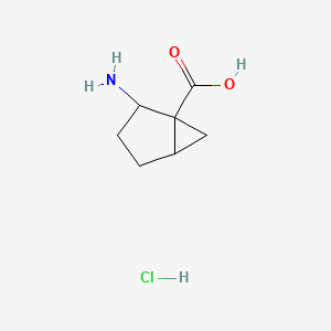 molecular formula C7H12ClNO2 B3010163 2-氨基双环[3.1.0]己烷-1-羧酸；盐酸盐 CAS No. 2402830-82-2