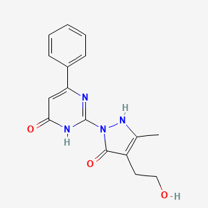 2-[4-(2-hydroxyethyl)-3-methyl-5-oxo-2,5-dihydro-1H-pyrazol-1-yl]-6-phenyl-4(3H)-pyrimidinone