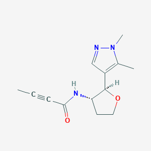 N-[(2R,3S)-2-(1,5-Dimethylpyrazol-4-yl)oxolan-3-yl]but-2-ynamide