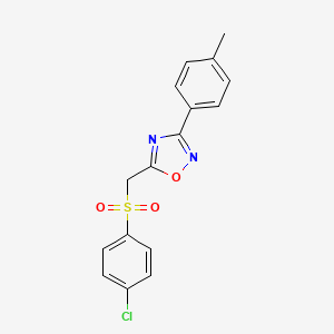 5-(((4-Chlorophenyl)sulfonyl)methyl)-3-(p-tolyl)-1,2,4-oxadiazole