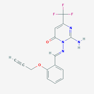 2-amino-3-({(E)-[2-(2-propynyloxy)phenyl]methylidene}amino)-6-(trifluoromethyl)-4(3H)-pyrimidinone