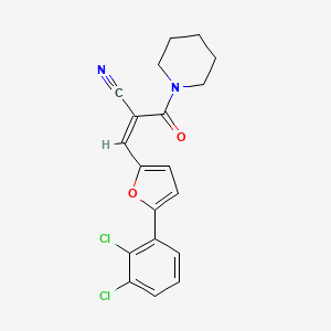 (Z)-3-(5-(2,3-dichlorophenyl)furan-2-yl)-2-(piperidine-1-carbonyl)acrylonitrile